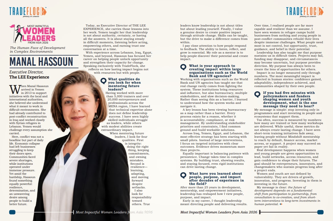 Manal Hassoun featured in TradeFlock's Most Impactful Women Leaders from Asia 2026